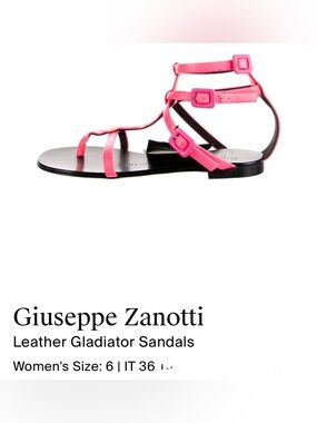 Pristine Giuseppe Zanotti Hot Pink Strappy Gladiator Sandals